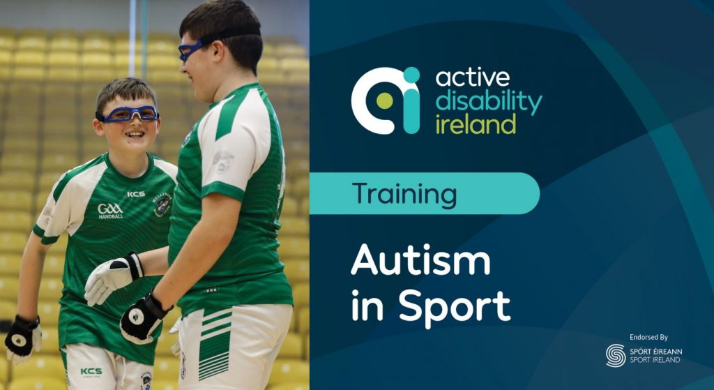 Autism in Sport workshop promotion with two boys playing handball