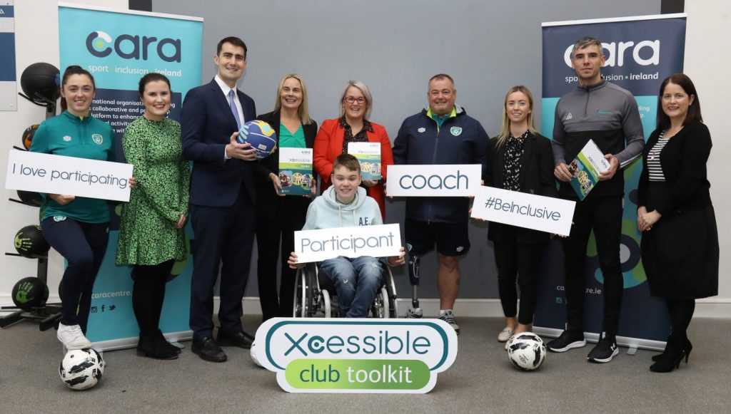 Xcessible Club Toolkit Launch with Minister of Chambers and stakeholders holding inclusive signage