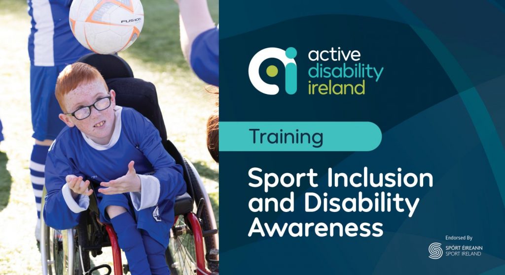 Sport Inclusion and Disability Awareness workshop promotion with image of boy playing football