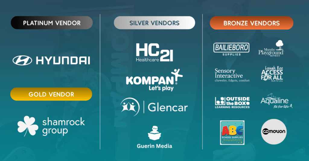 Promotional graphic of platinum, gold, silver and bronze vendors