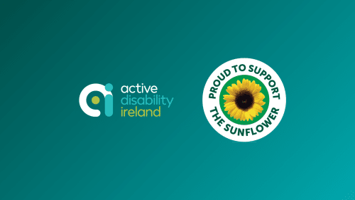 Active Disability Ireland logo and Hidden Disabilities Sunflower logo