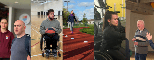 Five images of people taking part in different physical activities